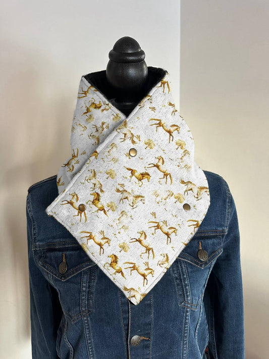 Western Running Horse Warm Neck Hood