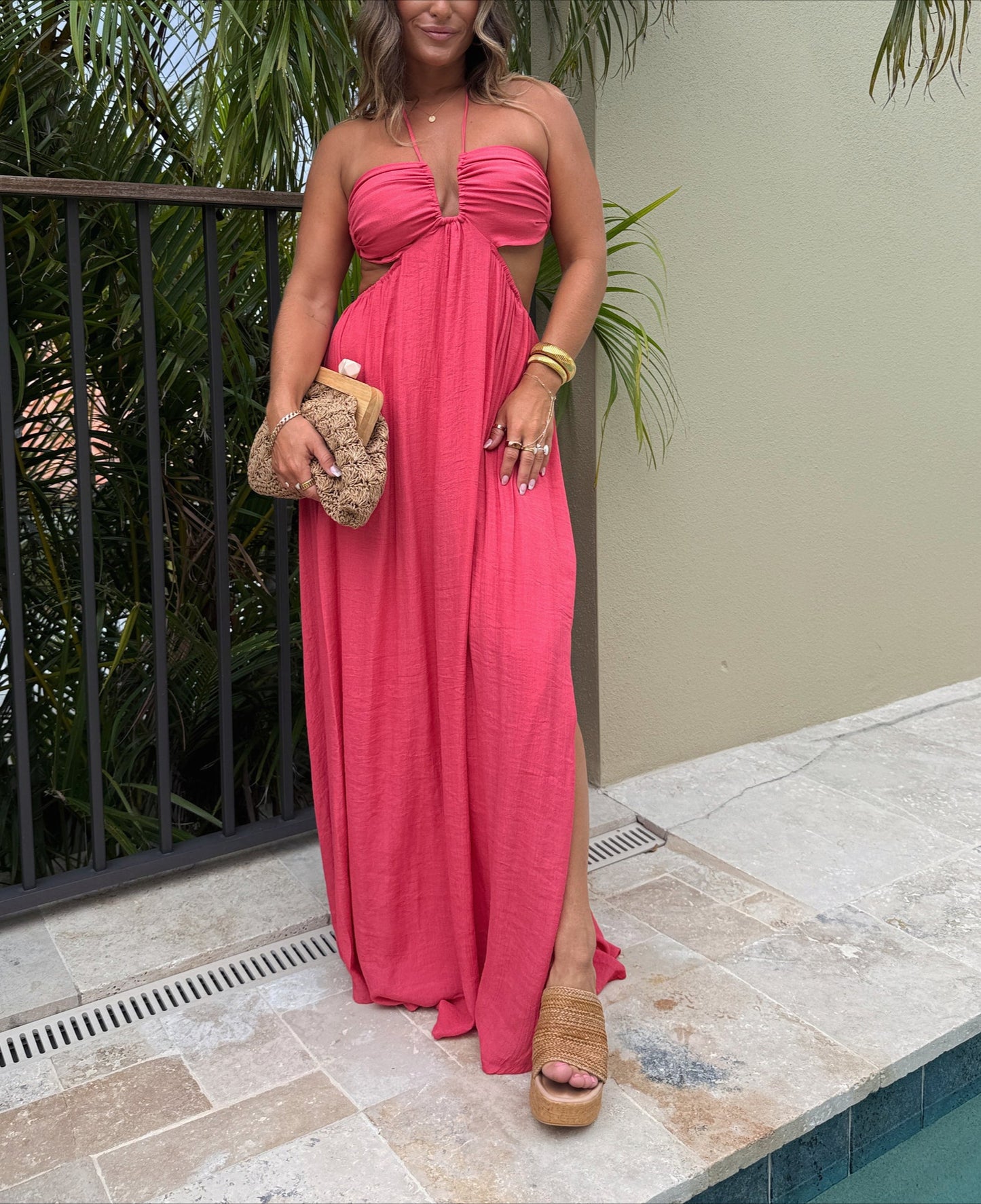 Sparks in the Sky Maxi Dress Coral