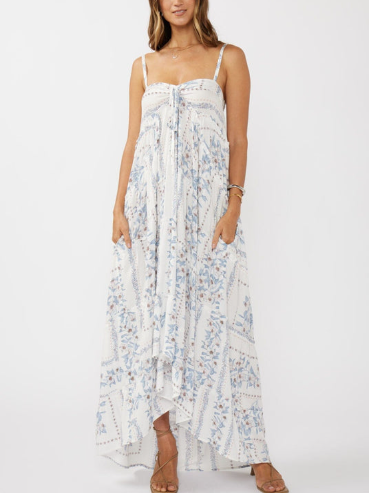 Europe Shores Hi-Lo Maxi Dress Cream
