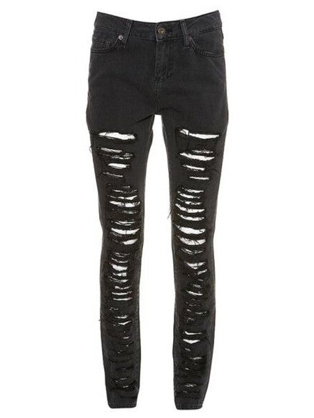 Women's ripped plus size jeans