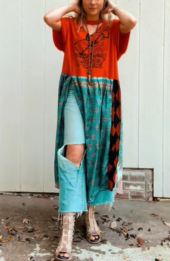 Vintage  Double Split Maxi Tee