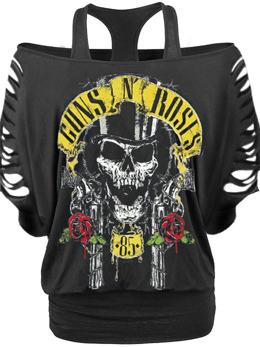 Skull Roses print T-shirt