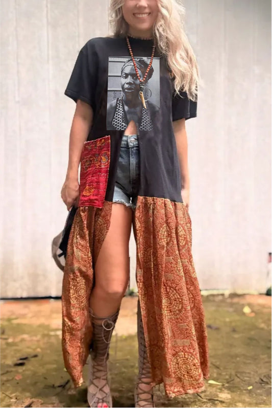Nina Simone Double Split Maxi Tee