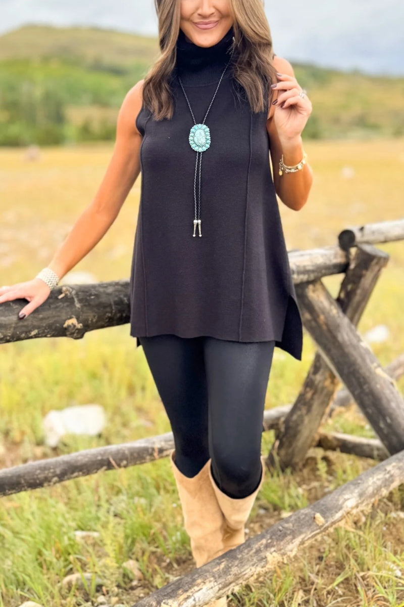 Lynn Sleeveless Mock Neck Sweater