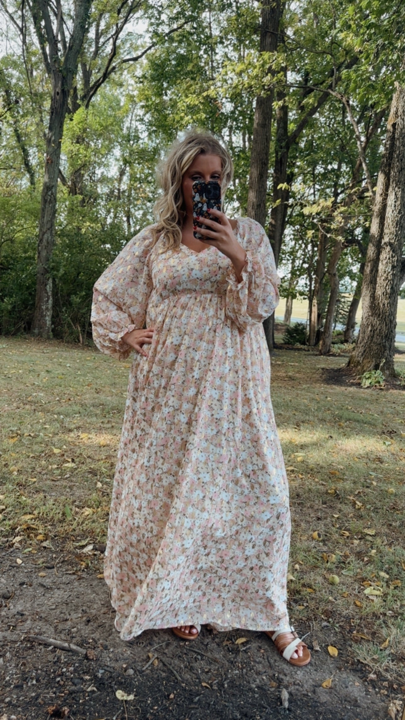 Timeless Romantic Chiffon Maxi Dress, Pink Floral
