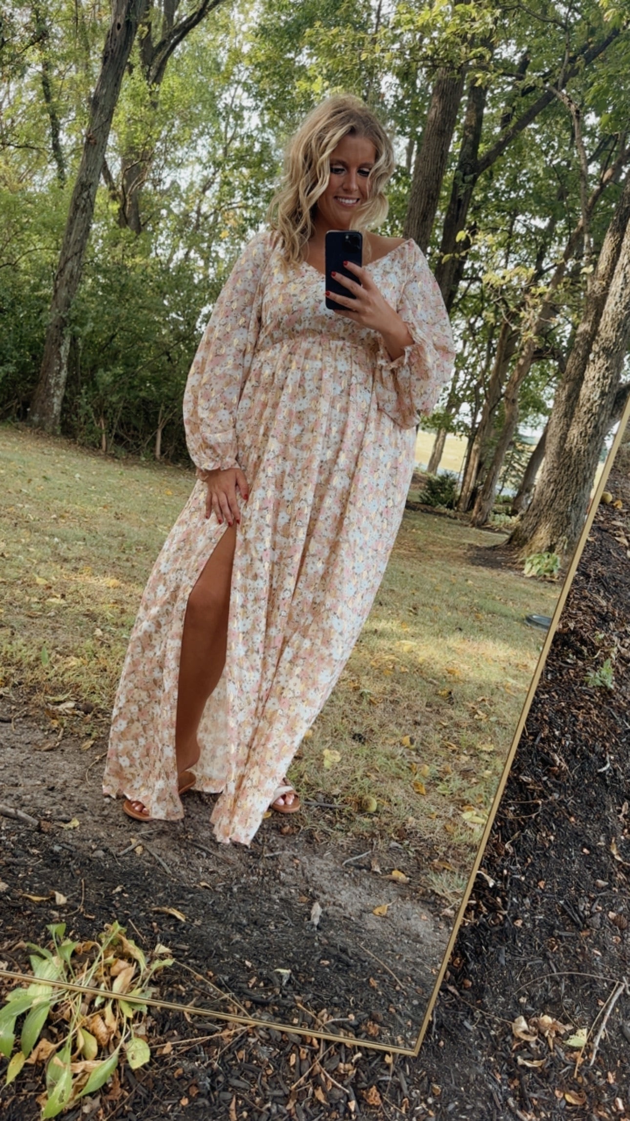 Timeless Romantic Chiffon Maxi Dress, Pink Floral