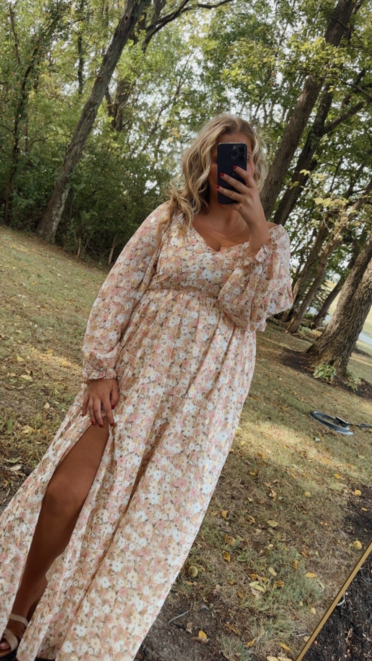 Timeless Romantic Chiffon Maxi Dress, Pink Floral