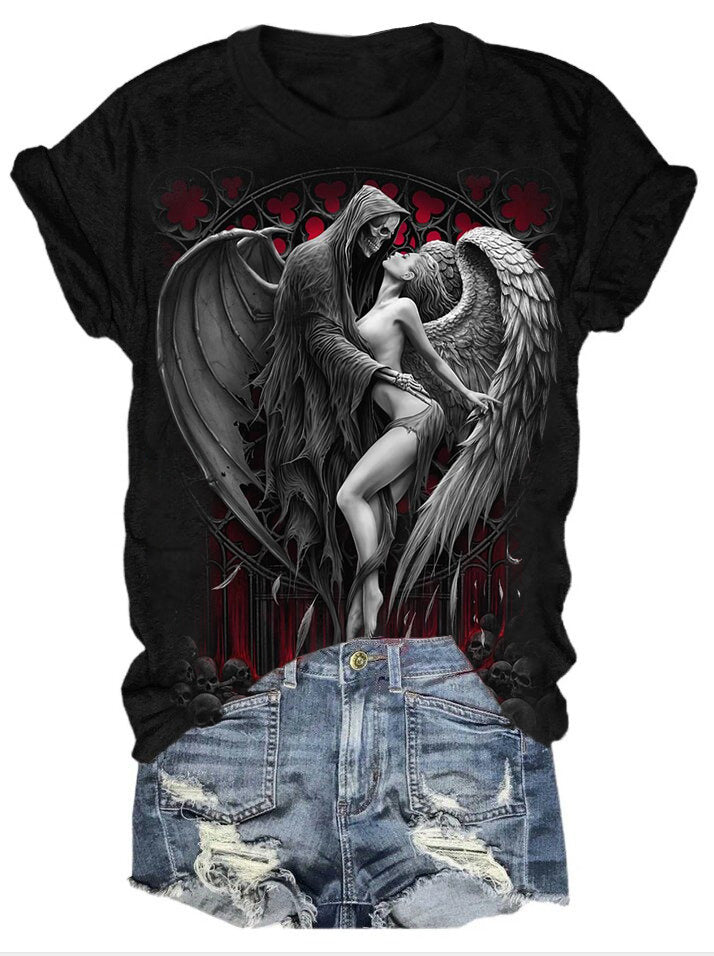 The evil devil and the holy angel T-shirt