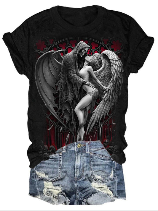 The evil devil and the holy angel T-shirt