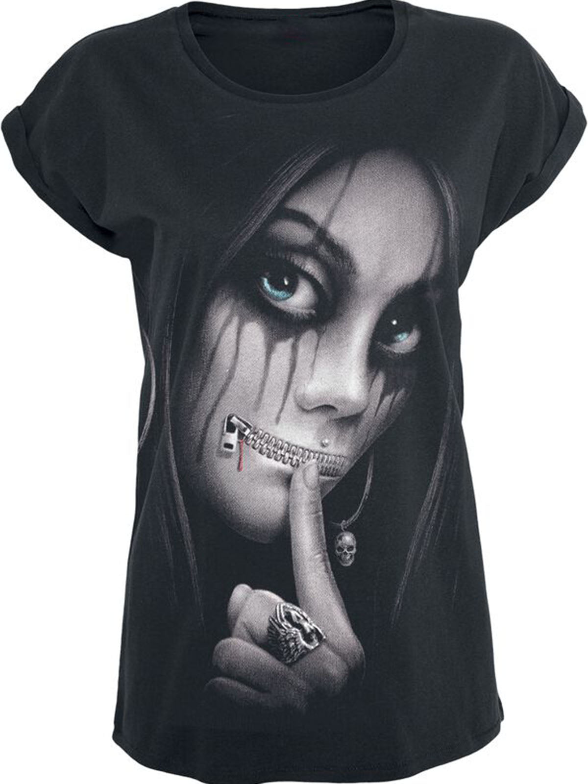 Punk print casual short-sleeved T-shirt