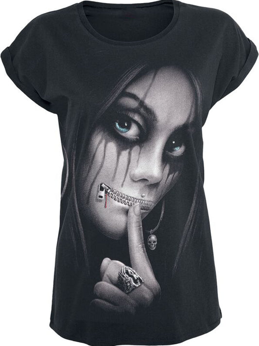 Punk print casual short-sleeved T-shirt