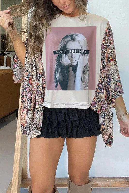 Brittney Mix & Match Tee White Floral