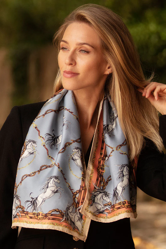 Horse scarf powder blue