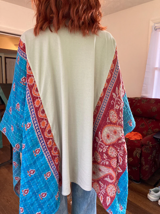 Journey Inspired Kantha Bat Sleeve Top