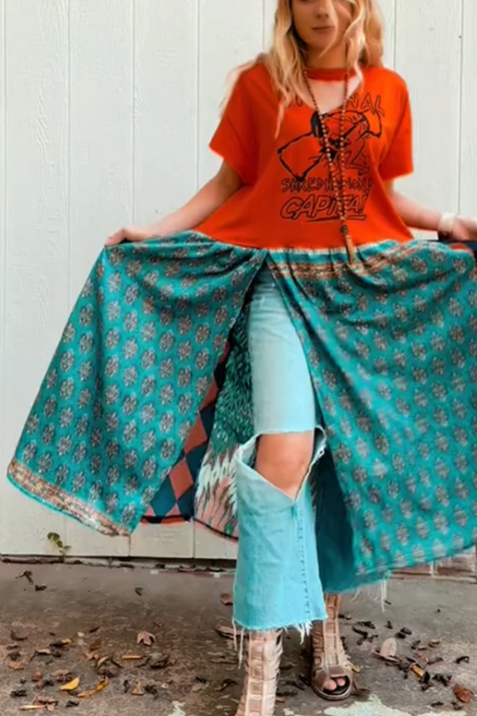 Vintage  Double Split Maxi Tee