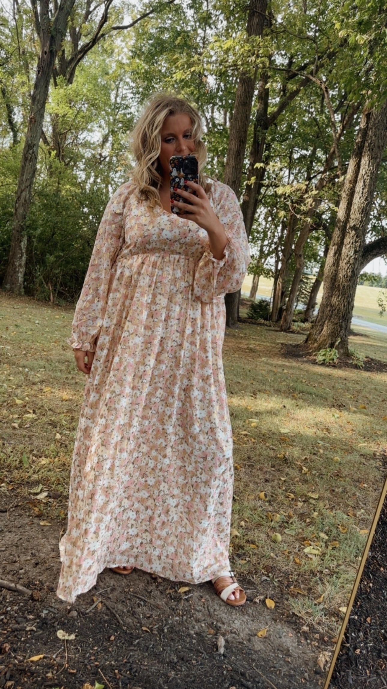Timeless Romantic Chiffon Maxi Dress, Pink Floral