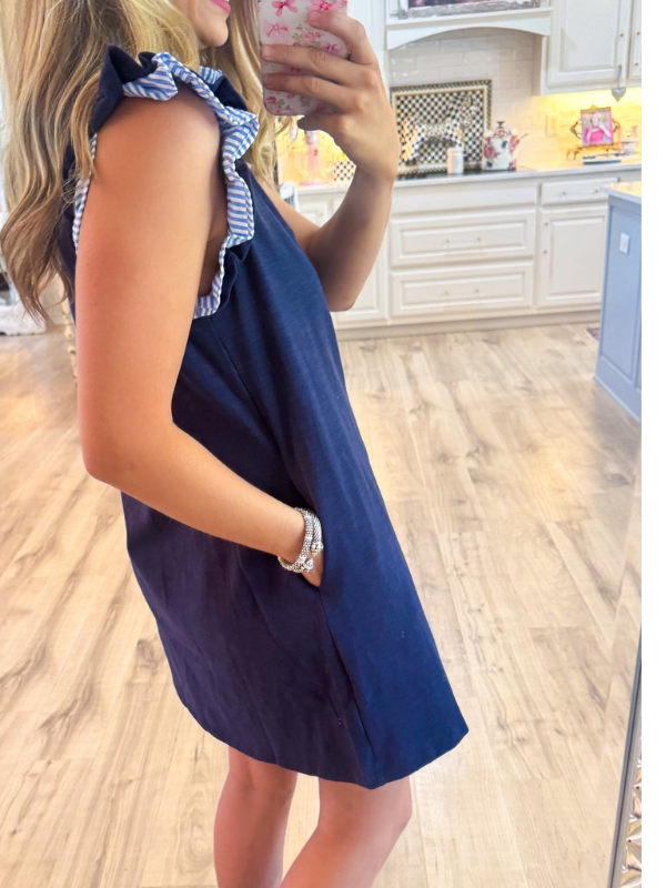 Navy Solid Close-Up Dress