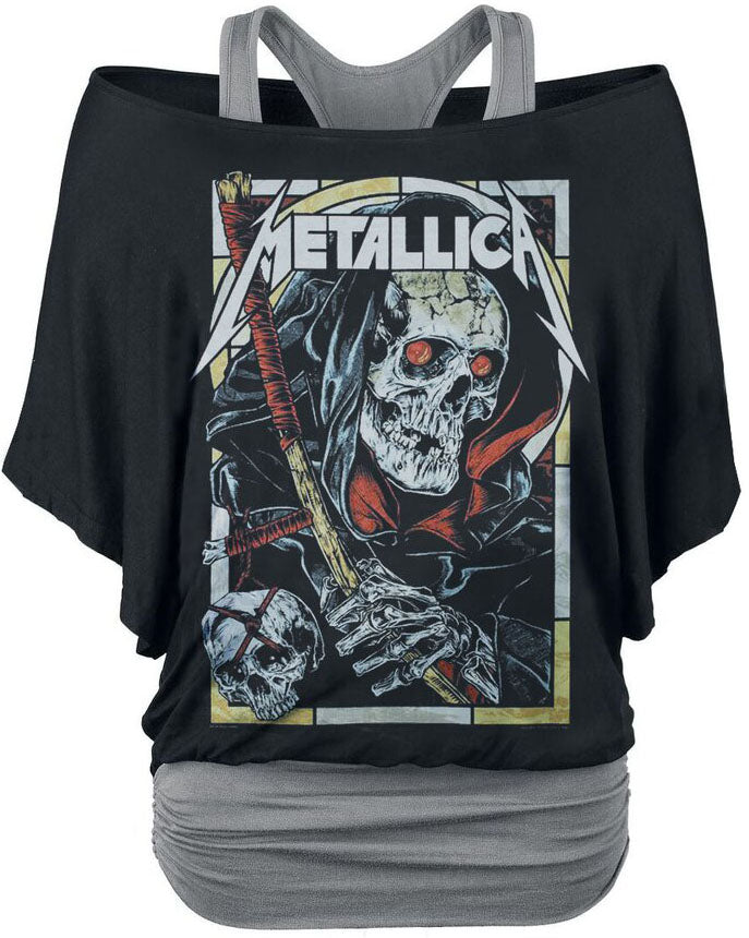 Gothic Punk Print Bat Sleeve T-shirt Tee