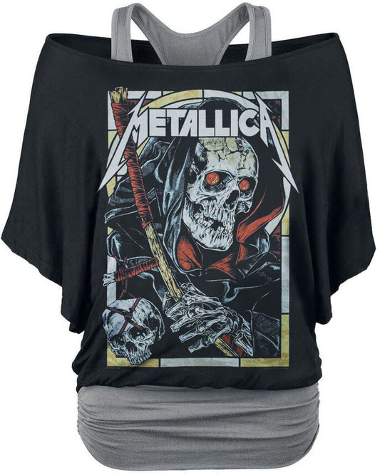Gothic Punk Print Bat Sleeve T-shirt Tee
