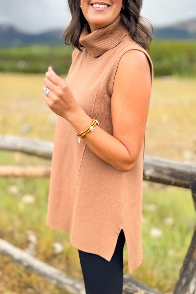 Lynn Sleeveless Mock Neck Sweater