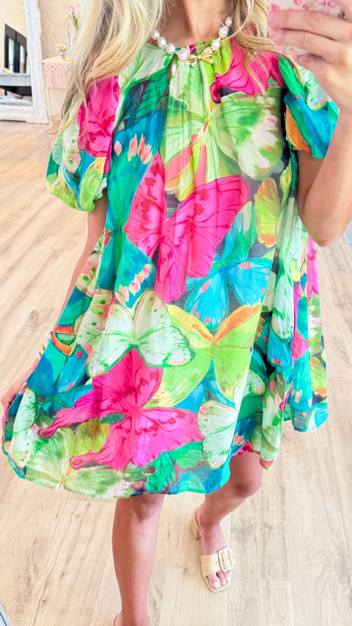 Mix Tropical Print Mini Dress