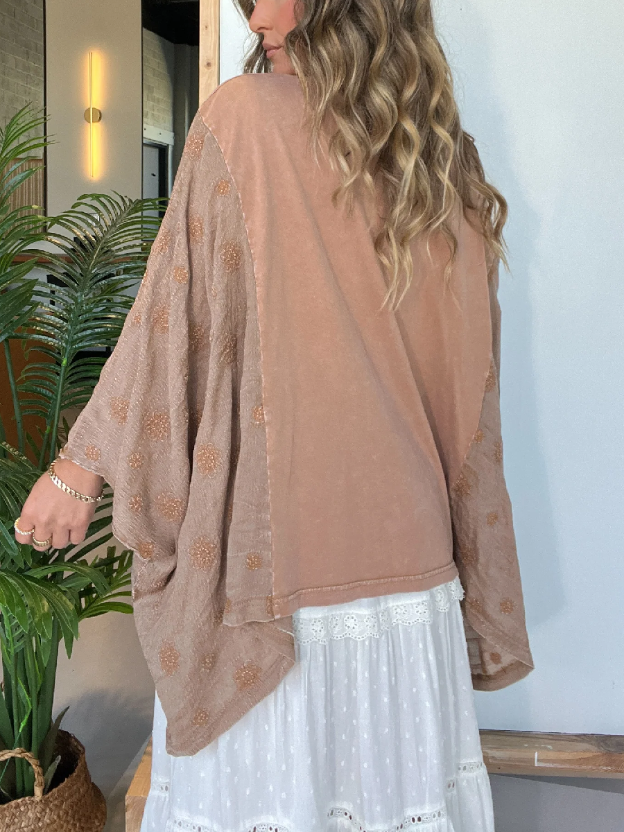 Peace Within Kimono Sleeve Tee Green