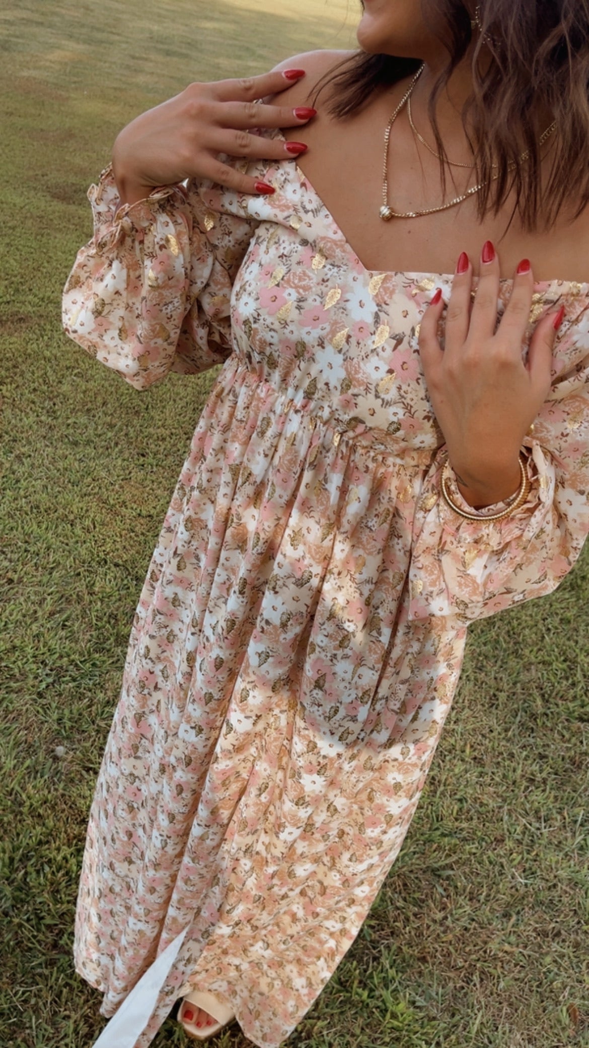 Timeless Romantic Chiffon Maxi Dress, Pink Floral