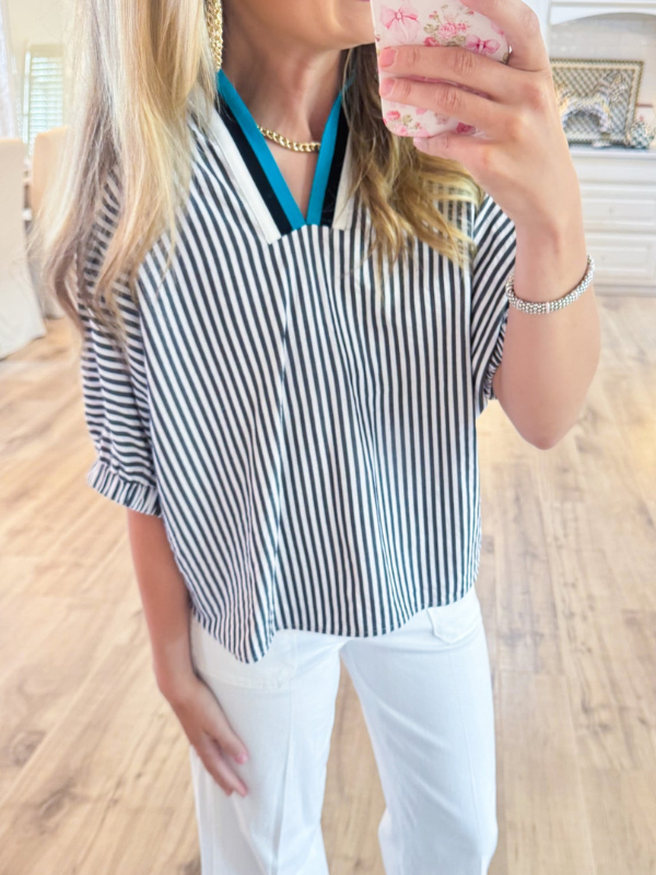 Black Stripe Dolman Sleeve Top