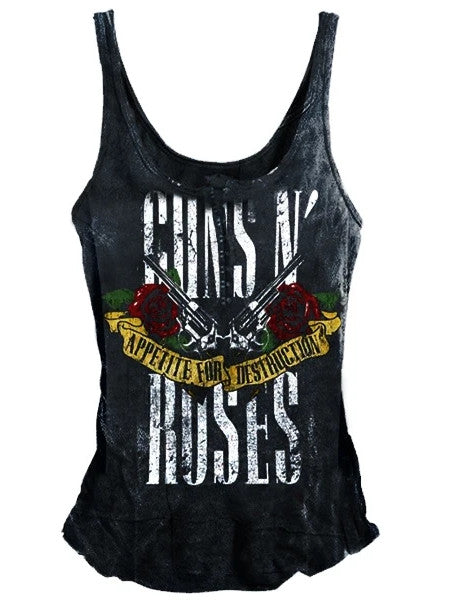Ladies famous band printed vest