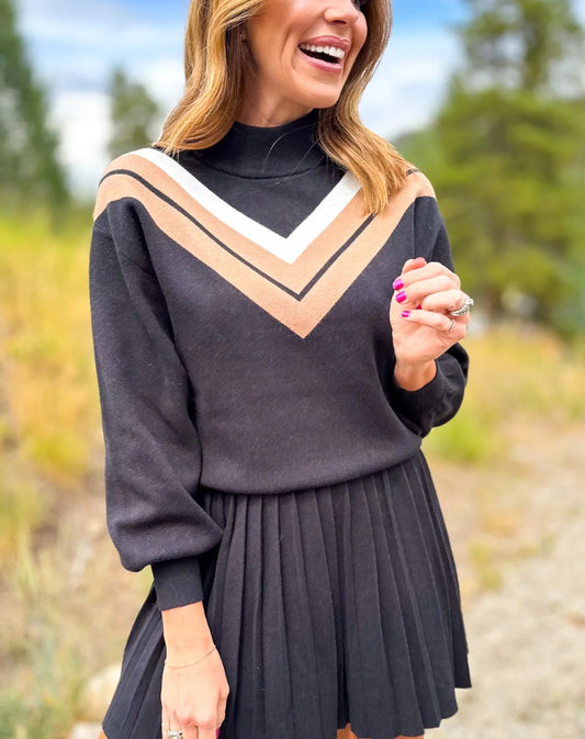 Black turtleneck sweater