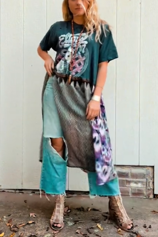 Rocketman Double Split Maxi Tee