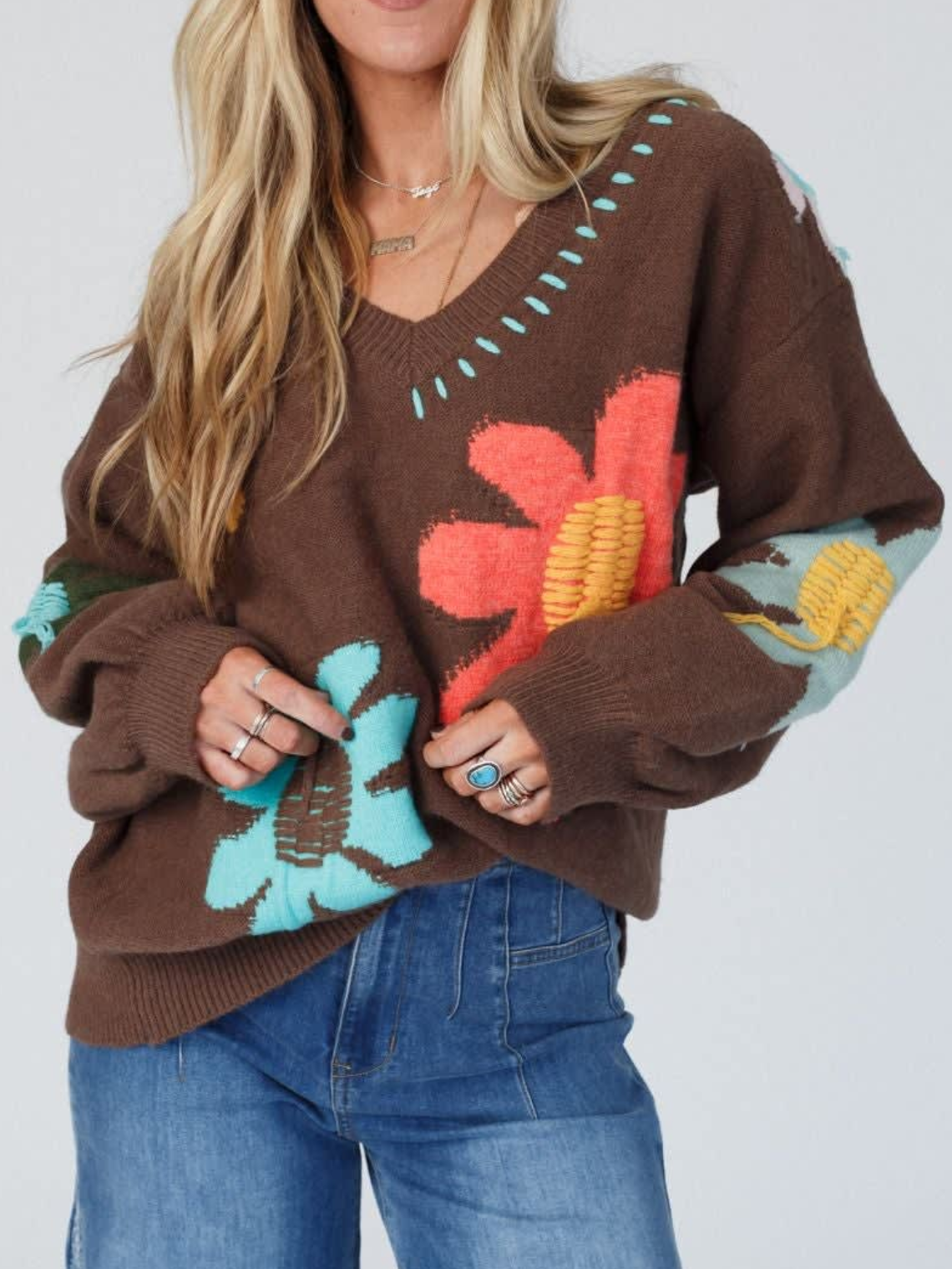 Good Mood Floral Print Sweater