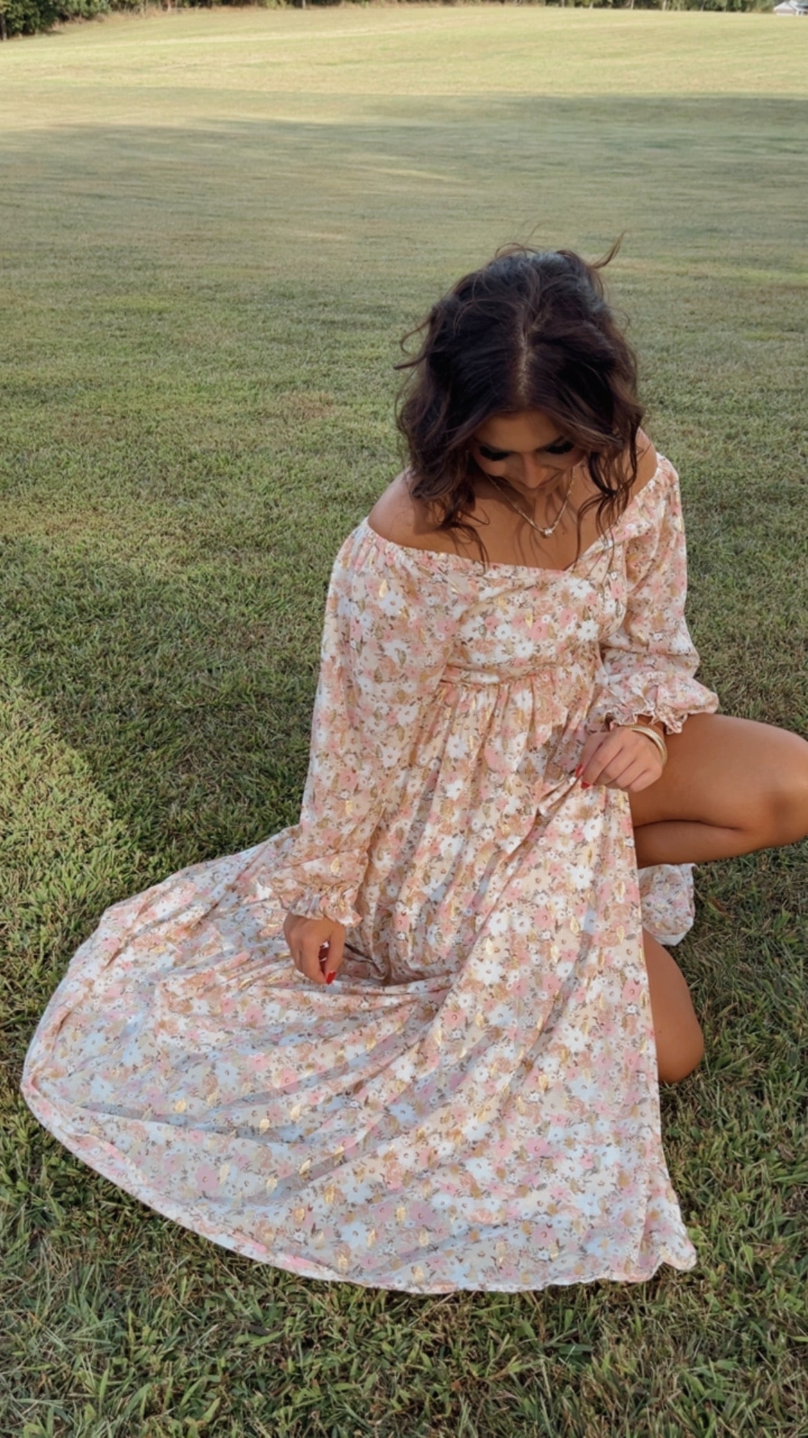 Timeless Romantic Chiffon Maxi Dress, Pink Floral