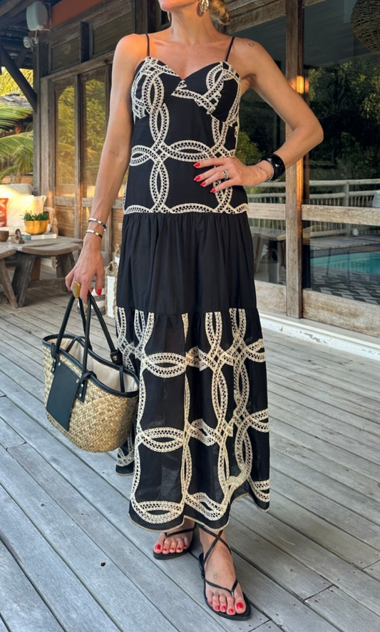 Nautical embroidered dress