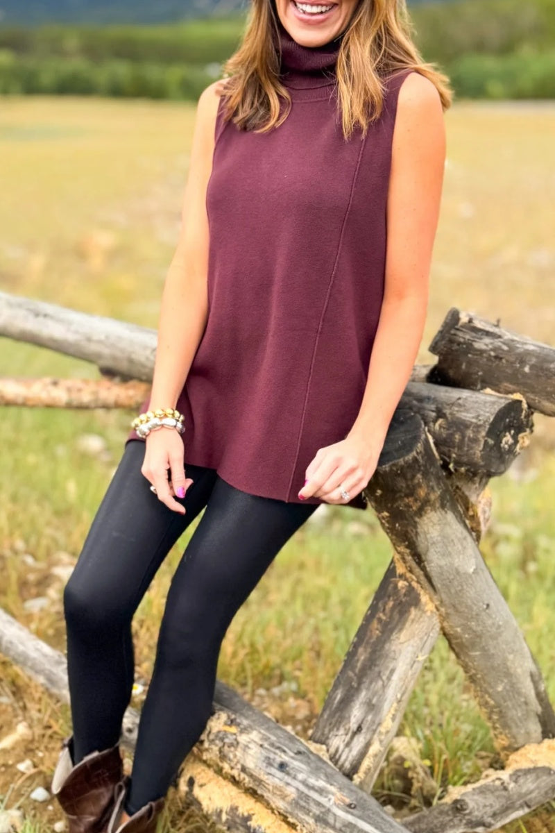 Lynn Sleeveless Mock Neck Sweater