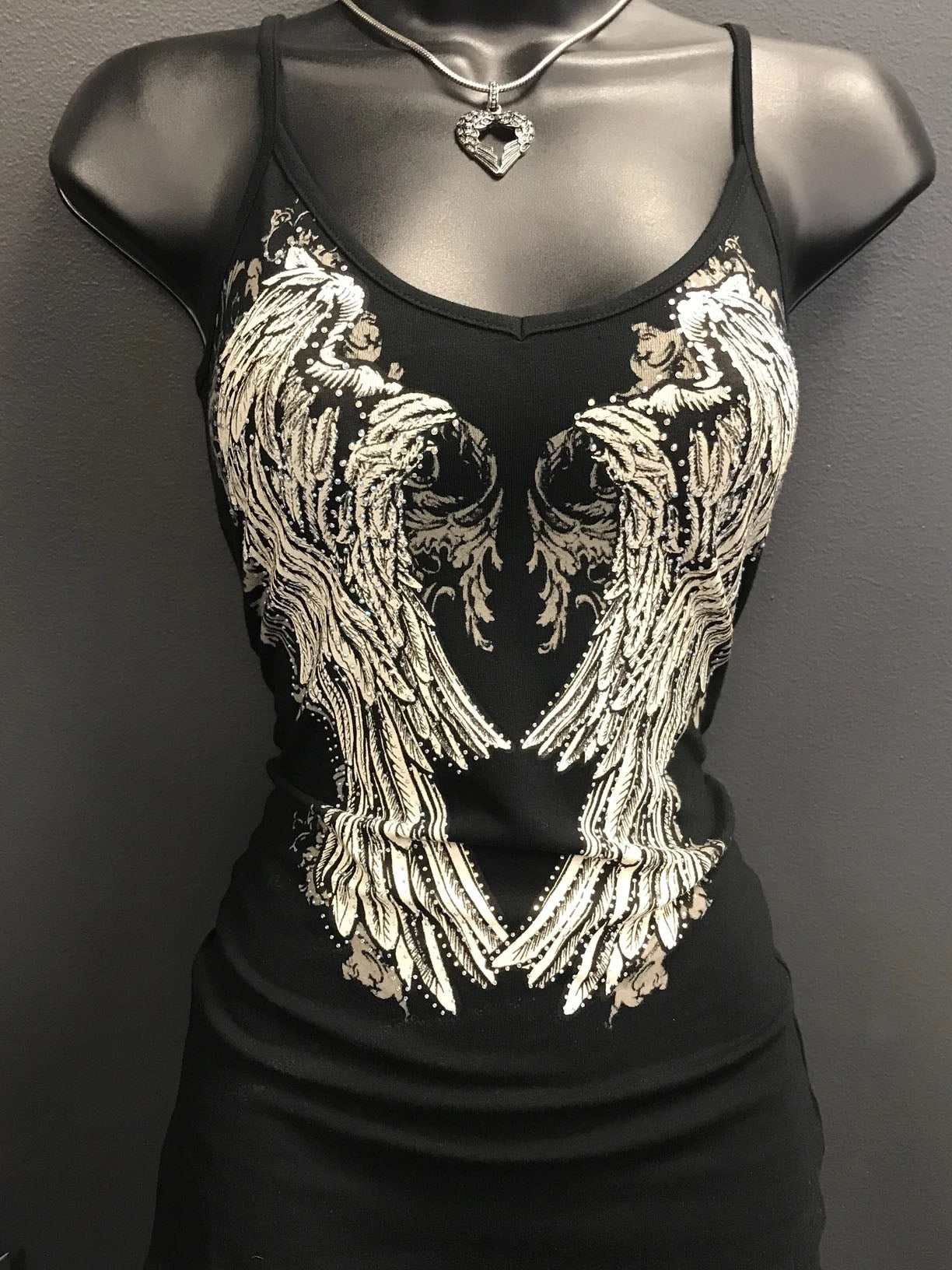 Punk skull print sleeveless T-shirt