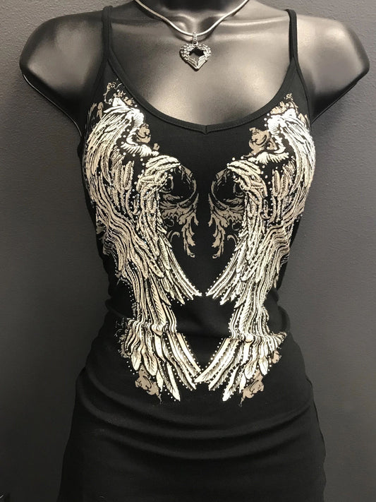 Punk skull print sleeveless T-shirt