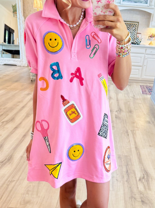 Pink School Days Sticker Dress