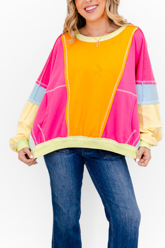 Bright Side Colorblock Crewneck Sweatshirt