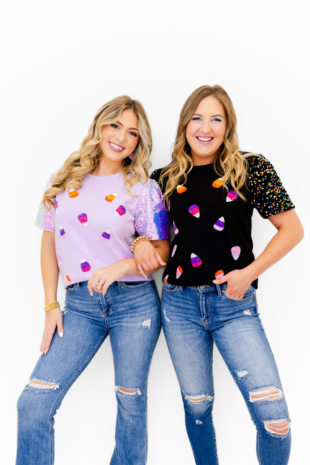 Glitzy Girl Sparkle Candy Corn Top