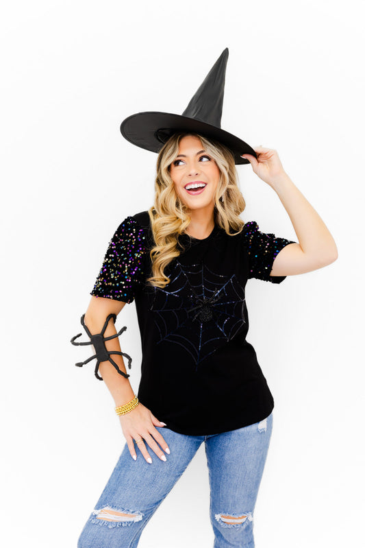 Glitzy Girl Midnight Web Top