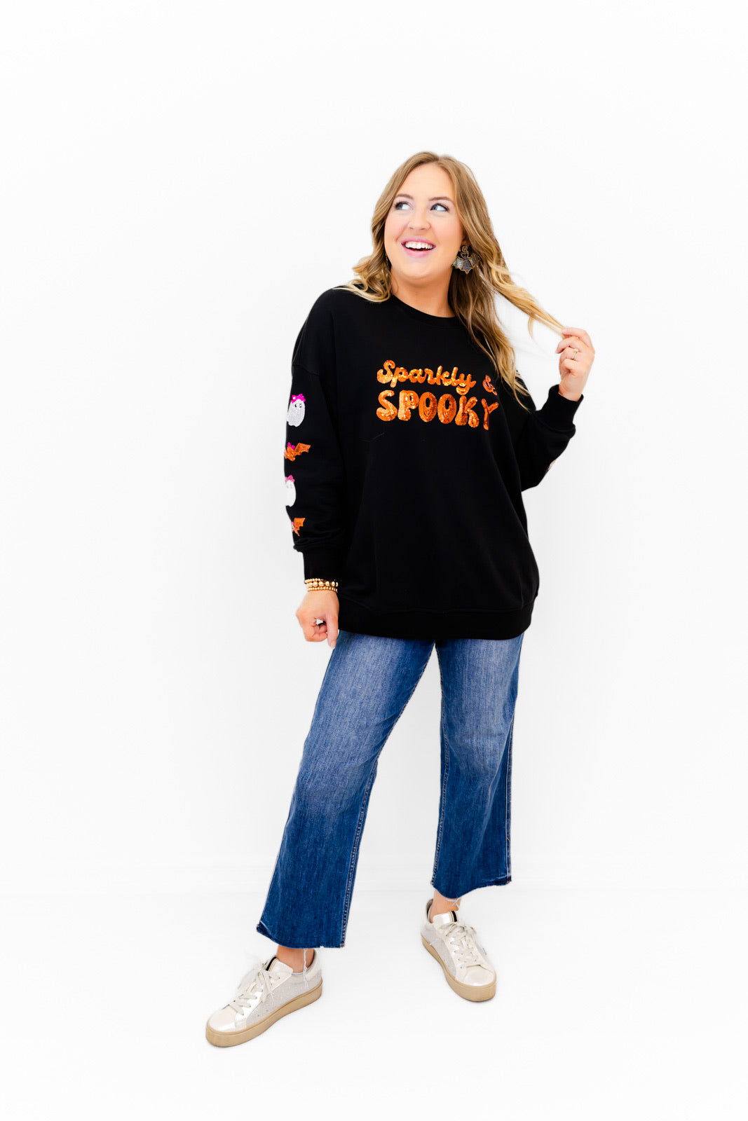 Sparkly & Spooky Sequin Embellished Sweatshirt