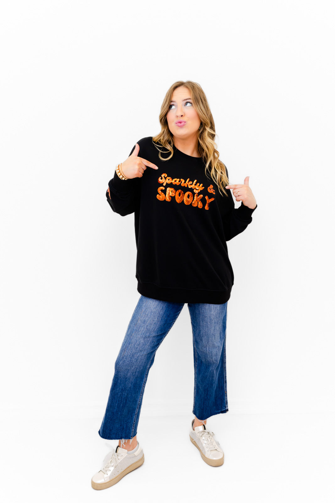 Sparkly & Spooky Sequin Embellished Sweatshirt
