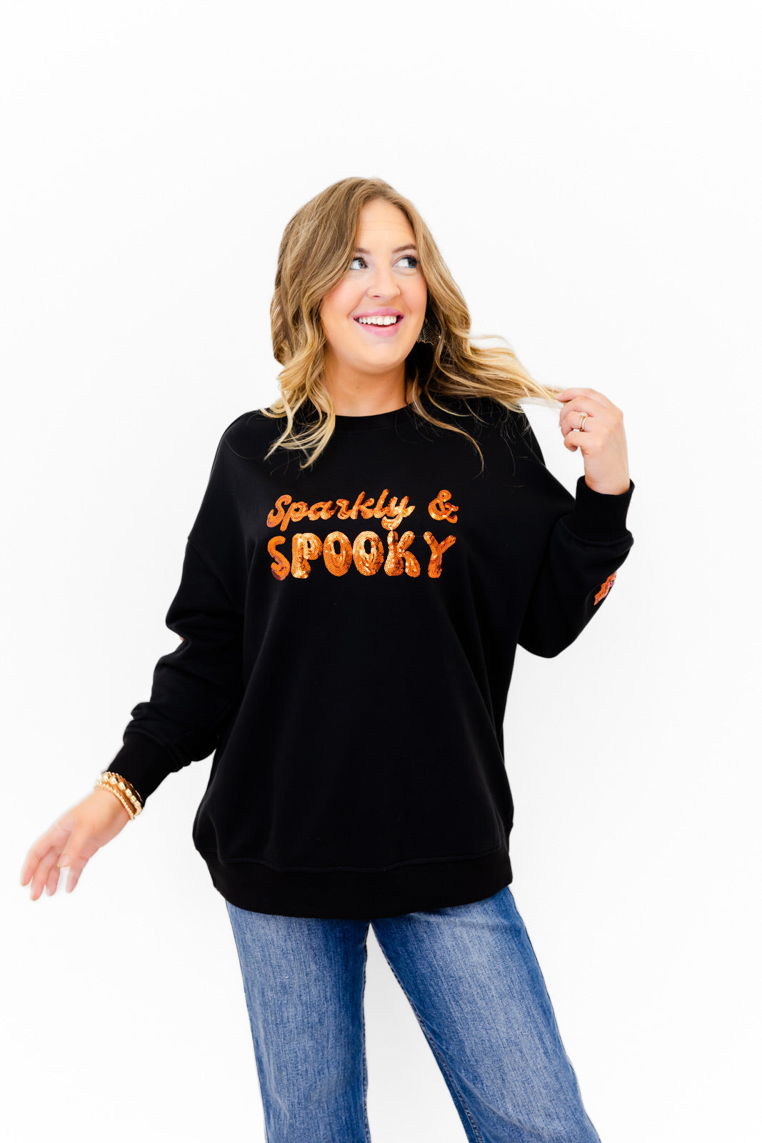 Sparkly & Spooky Sequin Embellished Sweatshirt