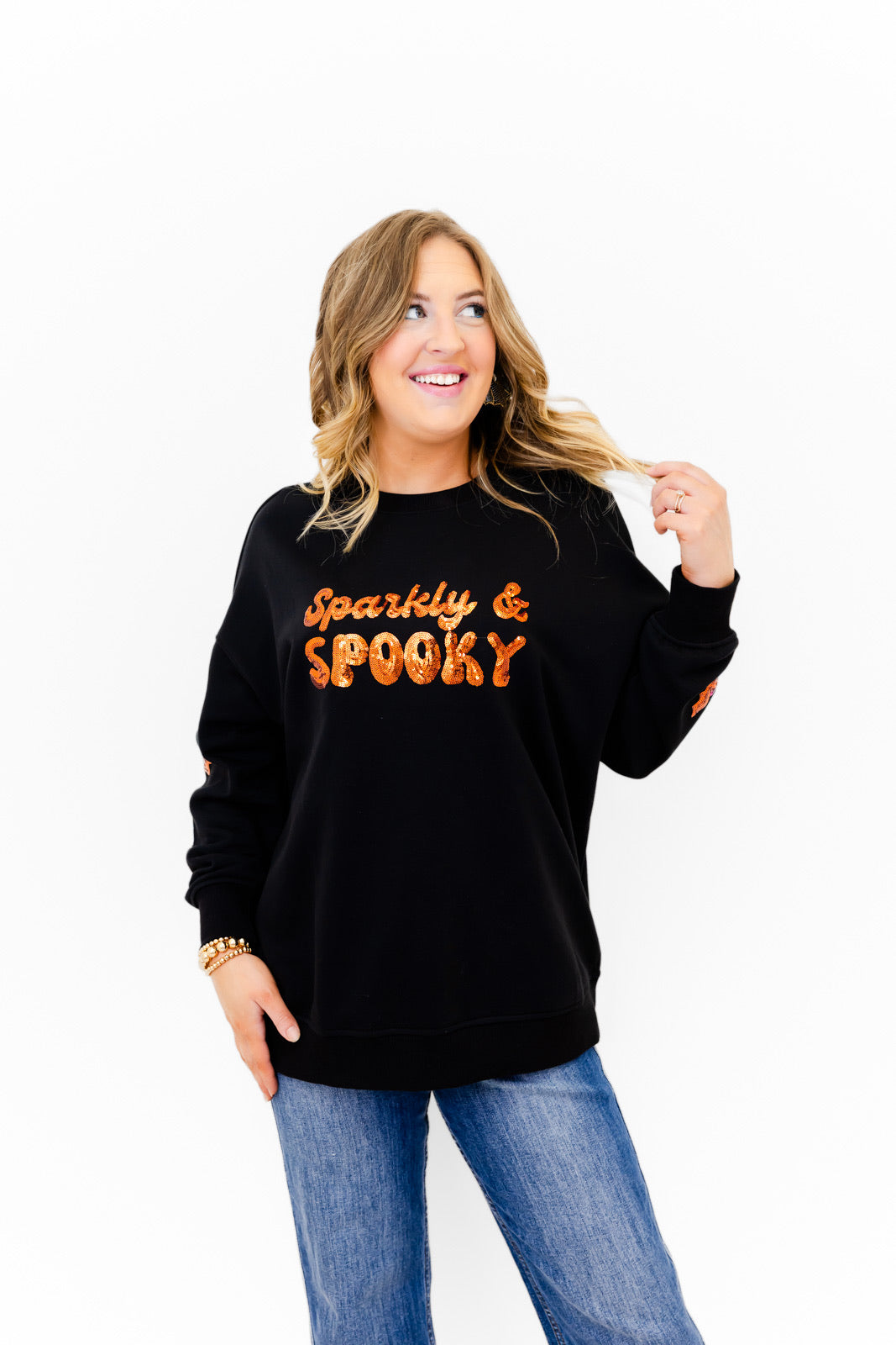 Sparkly & Spooky Sequin Embellished Sweatshirt