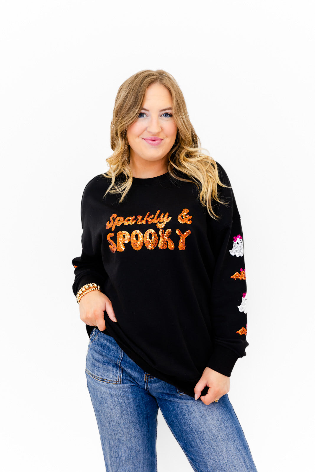 Sparkly & Spooky Sequin Embellished Sweatshirt