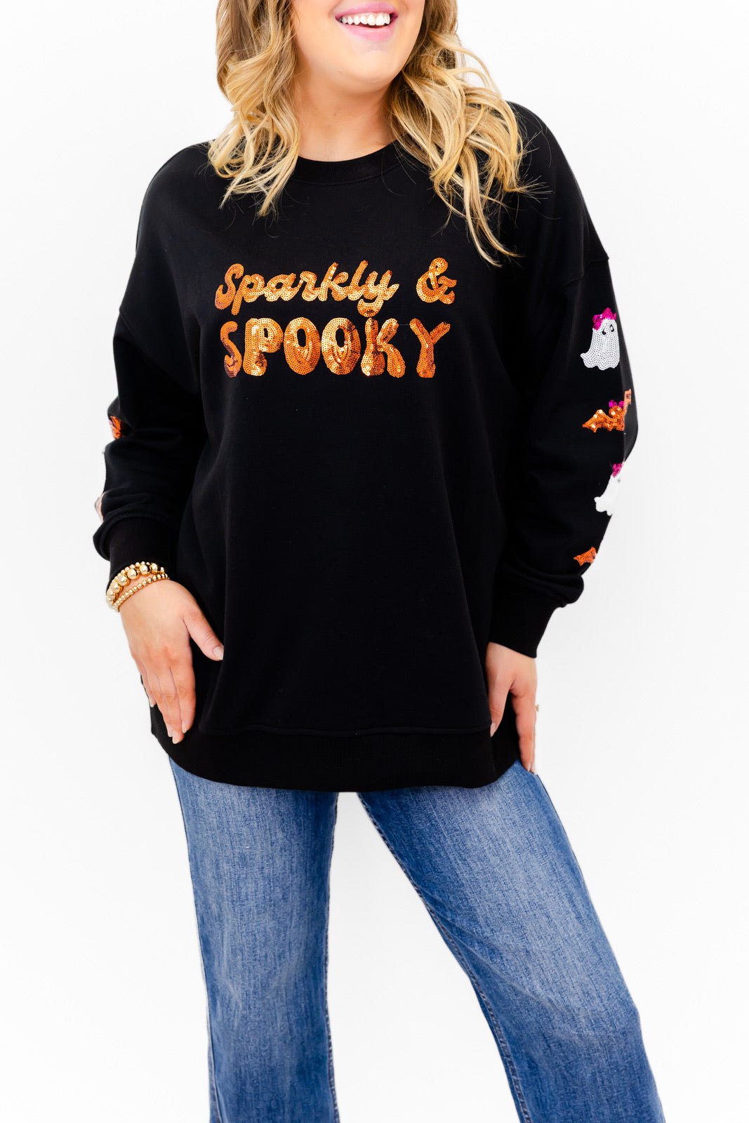 Sparkly & Spooky Sequin Embellished Sweatshirt