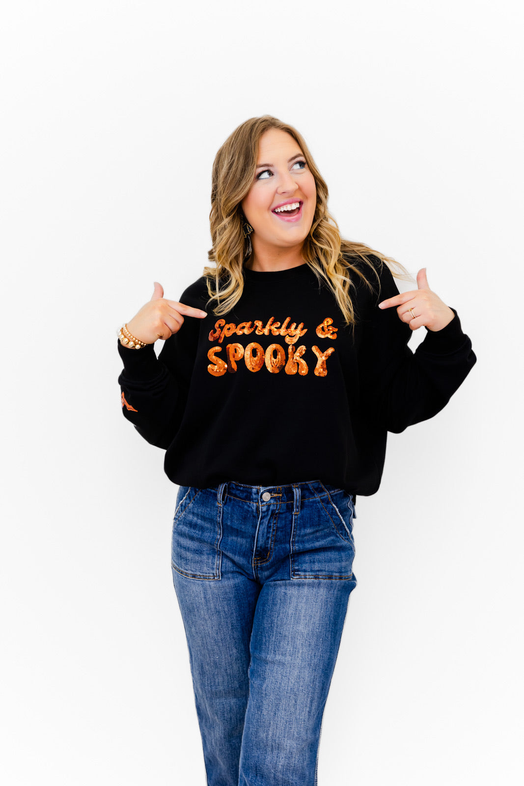 Sparkly & Spooky Sequin Embellished Sweatshirt
