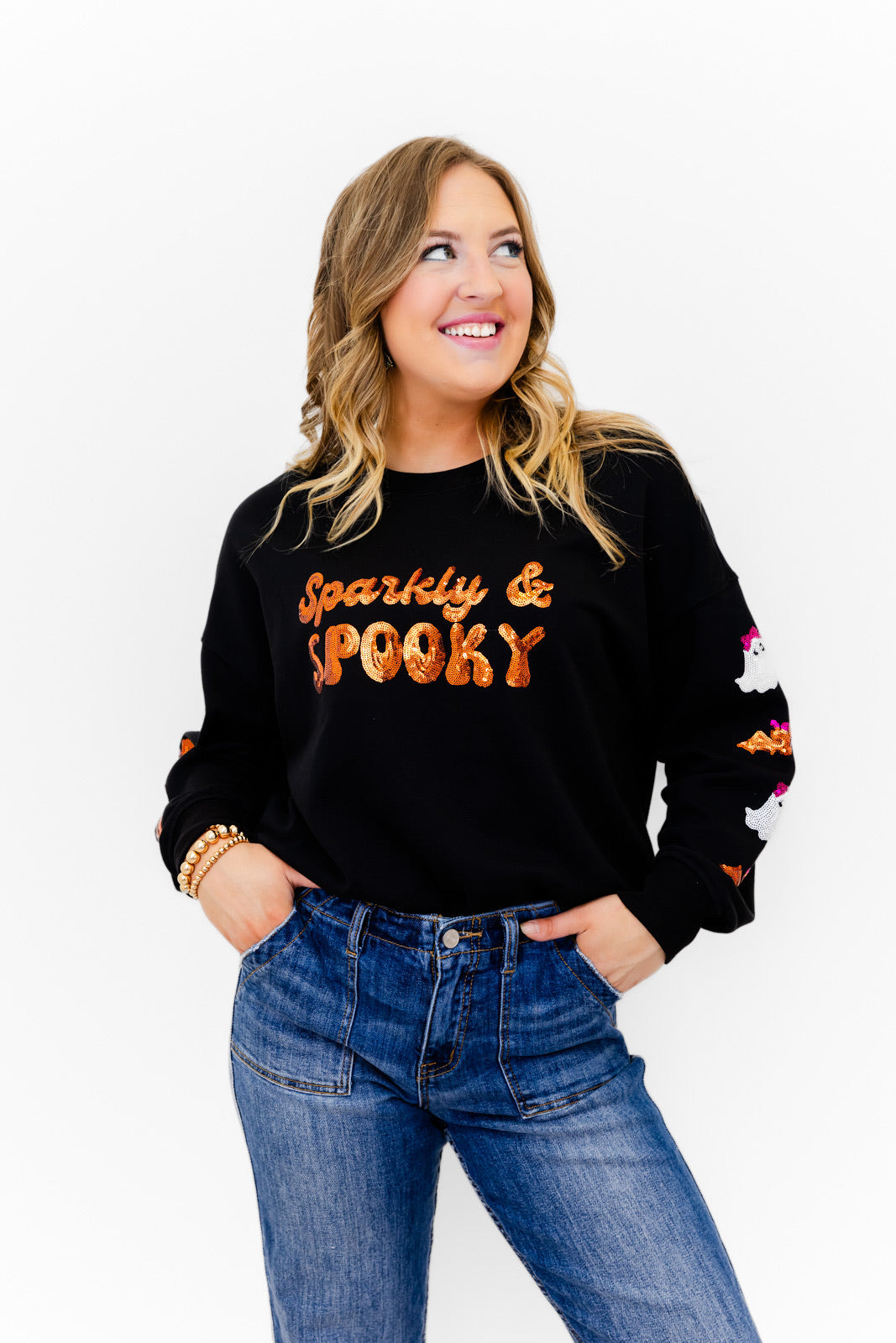 Sparkly & Spooky Sequin Embellished Sweatshirt