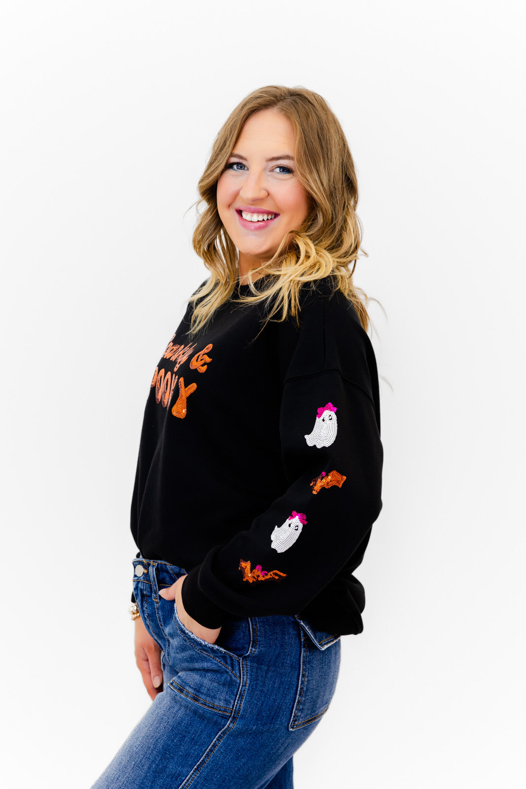 Sparkly & Spooky Sequin Embellished Sweatshirt